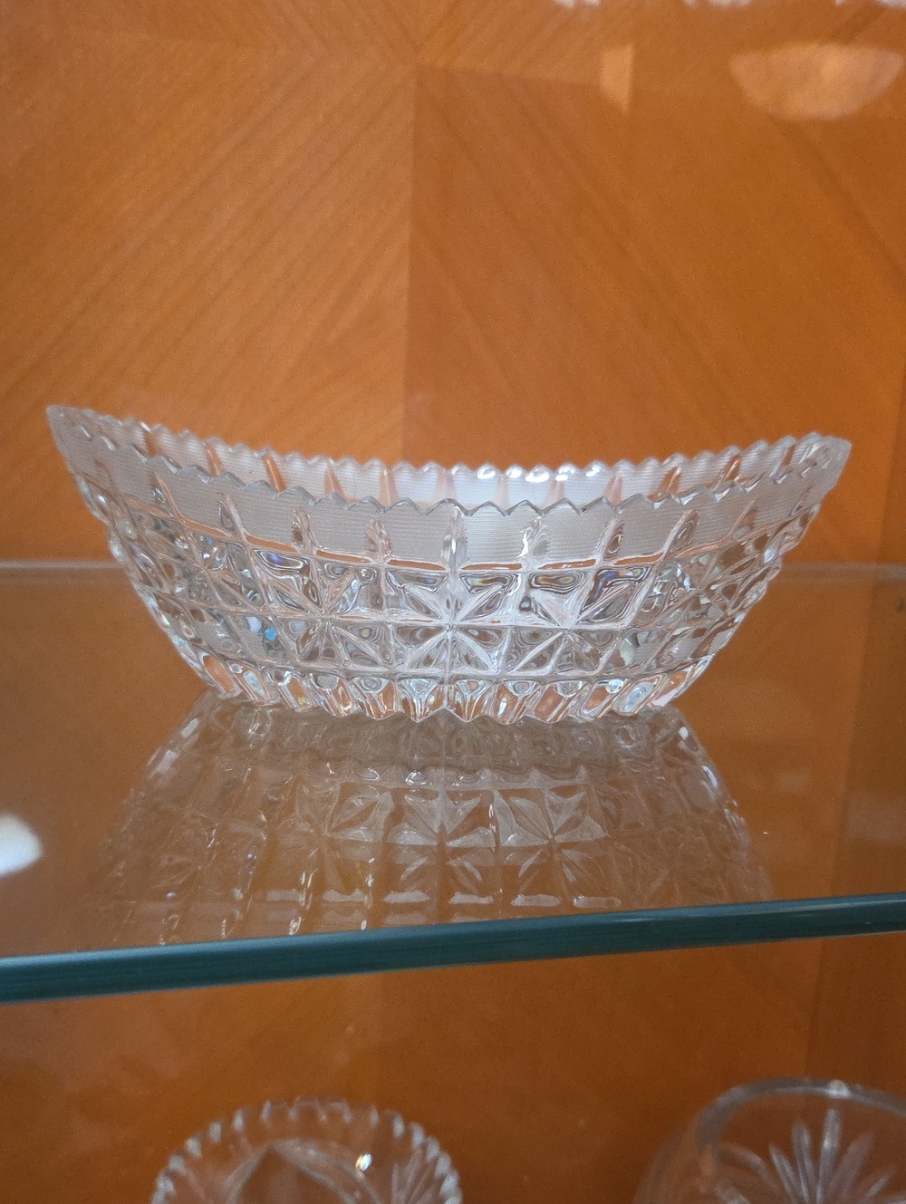 Cut Crystal Glass Decorative Bowl - Clear